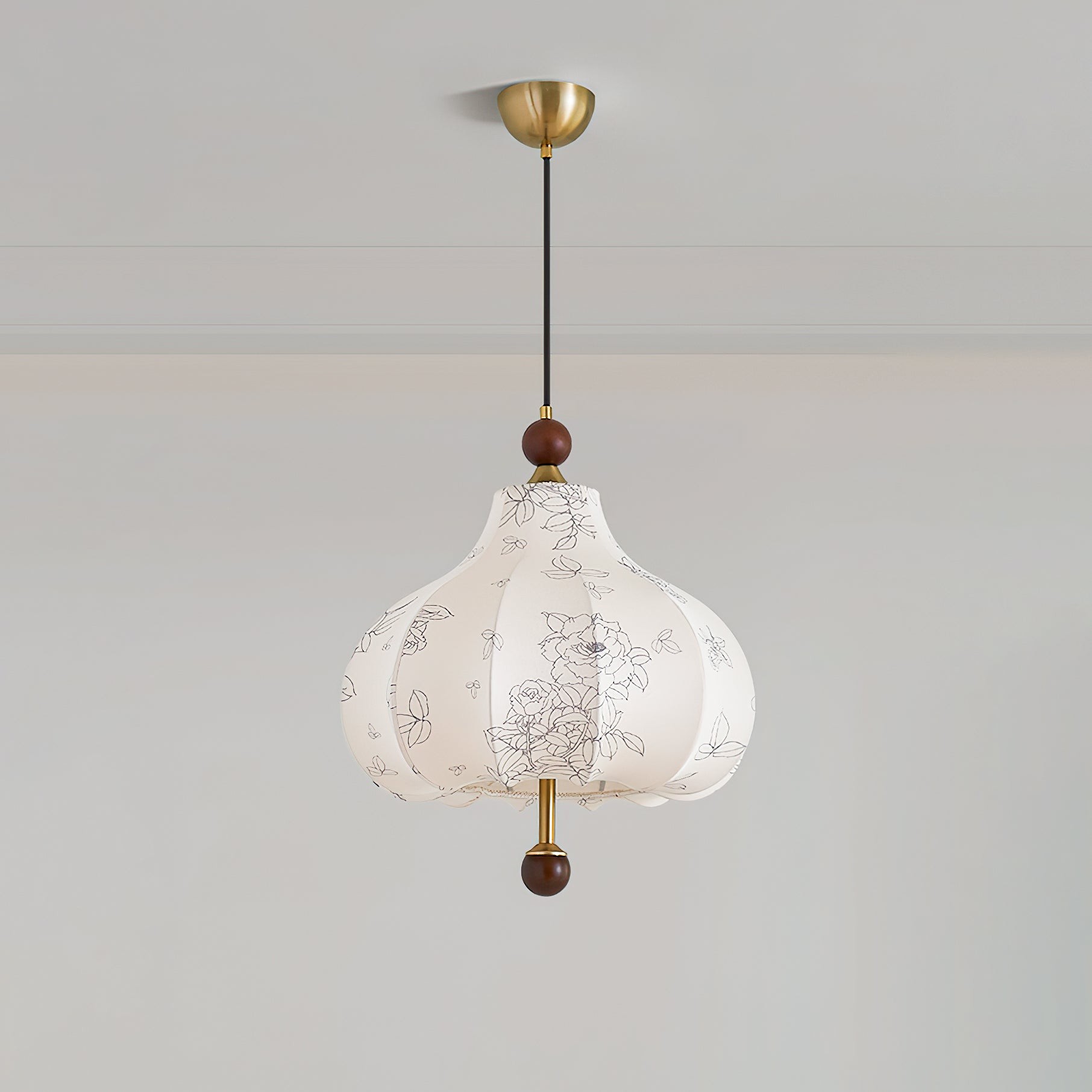French Retro Fabric Pattern Pendant Lamp K317