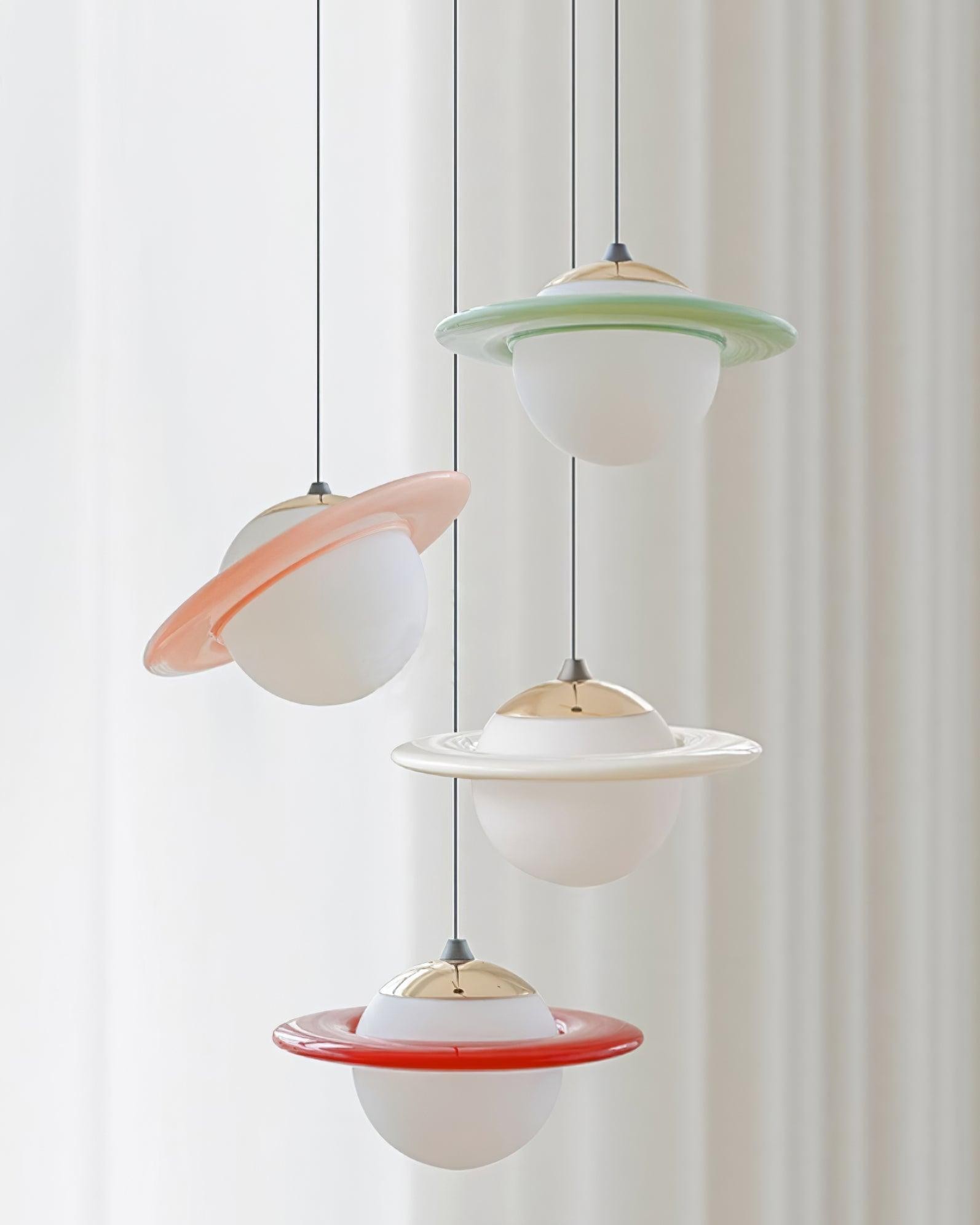 Romantic Saturn Planet Pendant Lamp for Bedroom K656