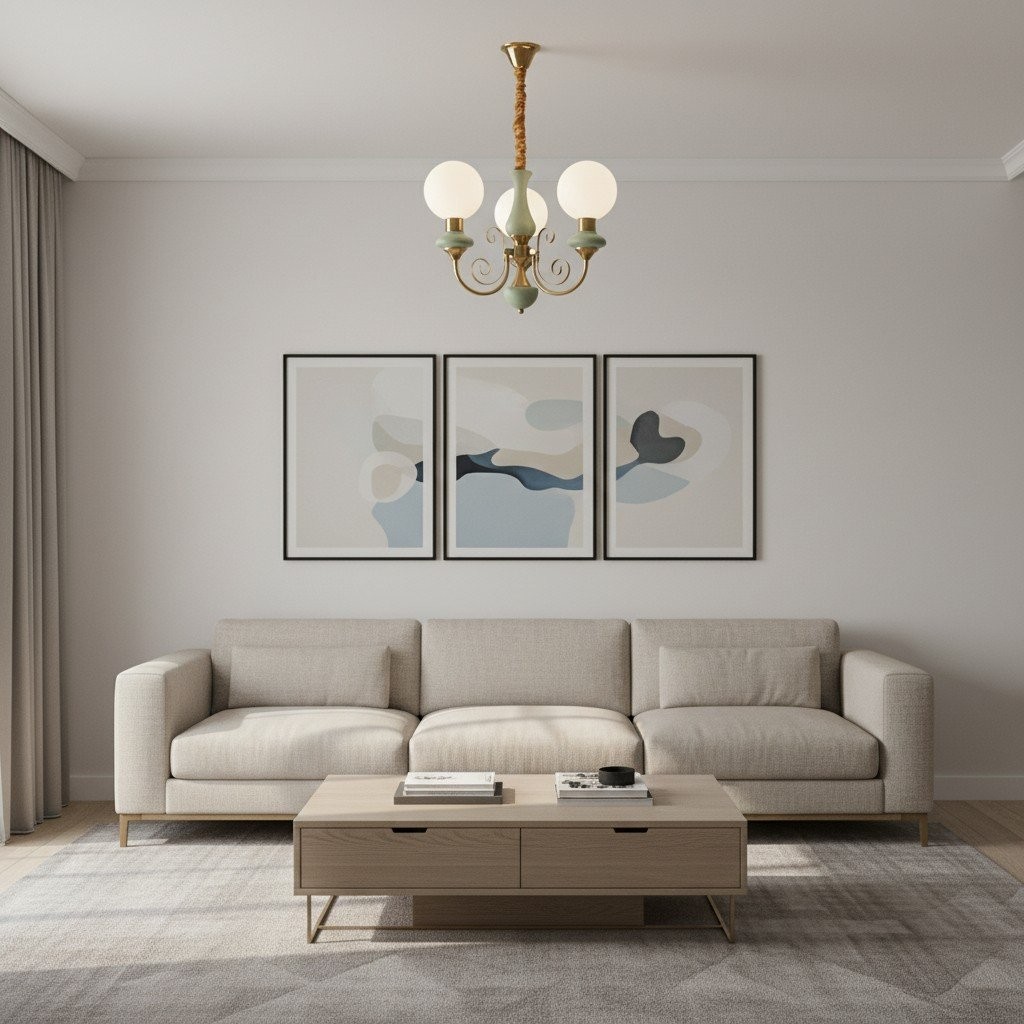 Radiara Sculptural Luxurious Glass Chandelier - Elegant Metal Lighting for Living Room K2110