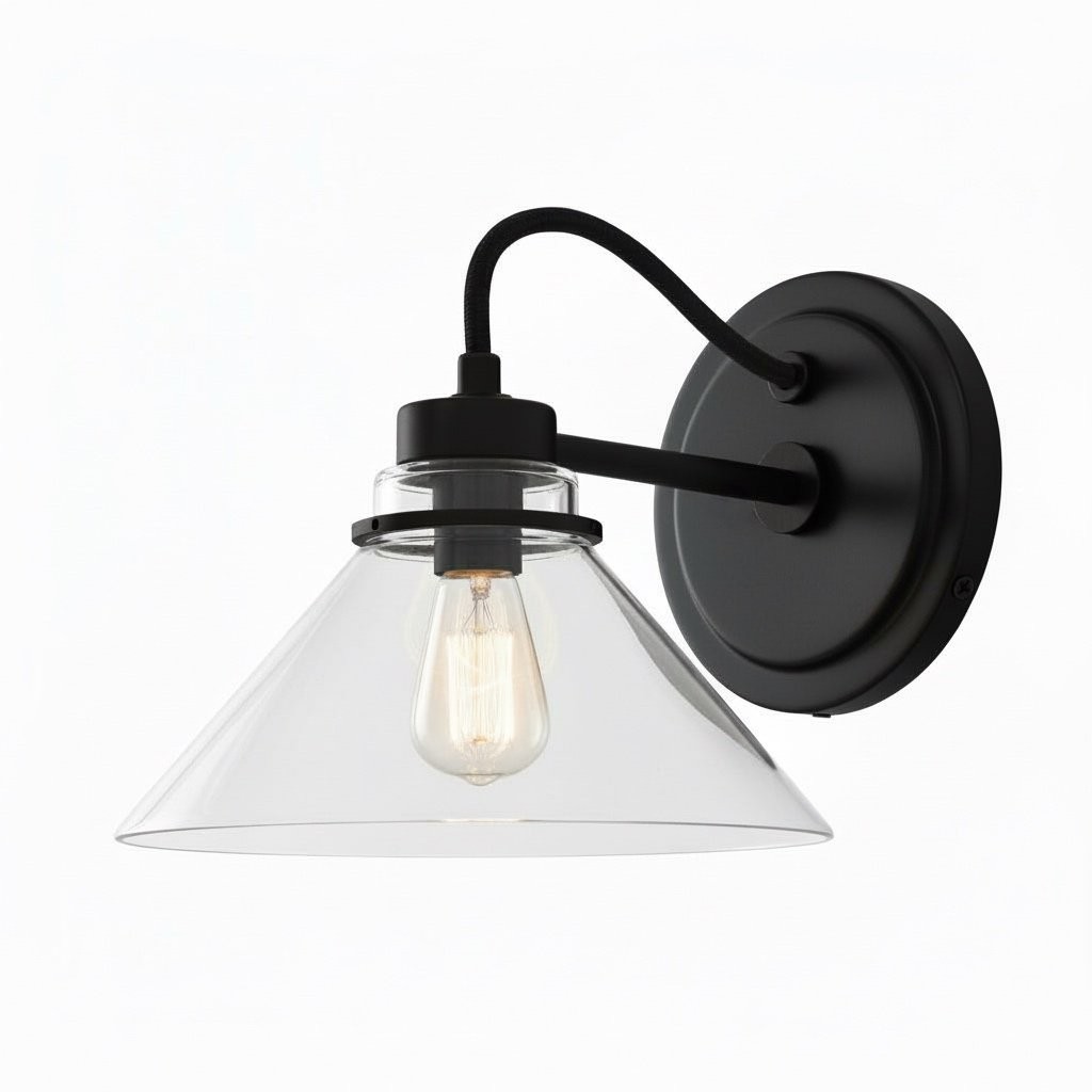 Aurenza Farmhouse Wall Sconce – Metal Or Glass Lighting for Entrance or Bedroom K1140