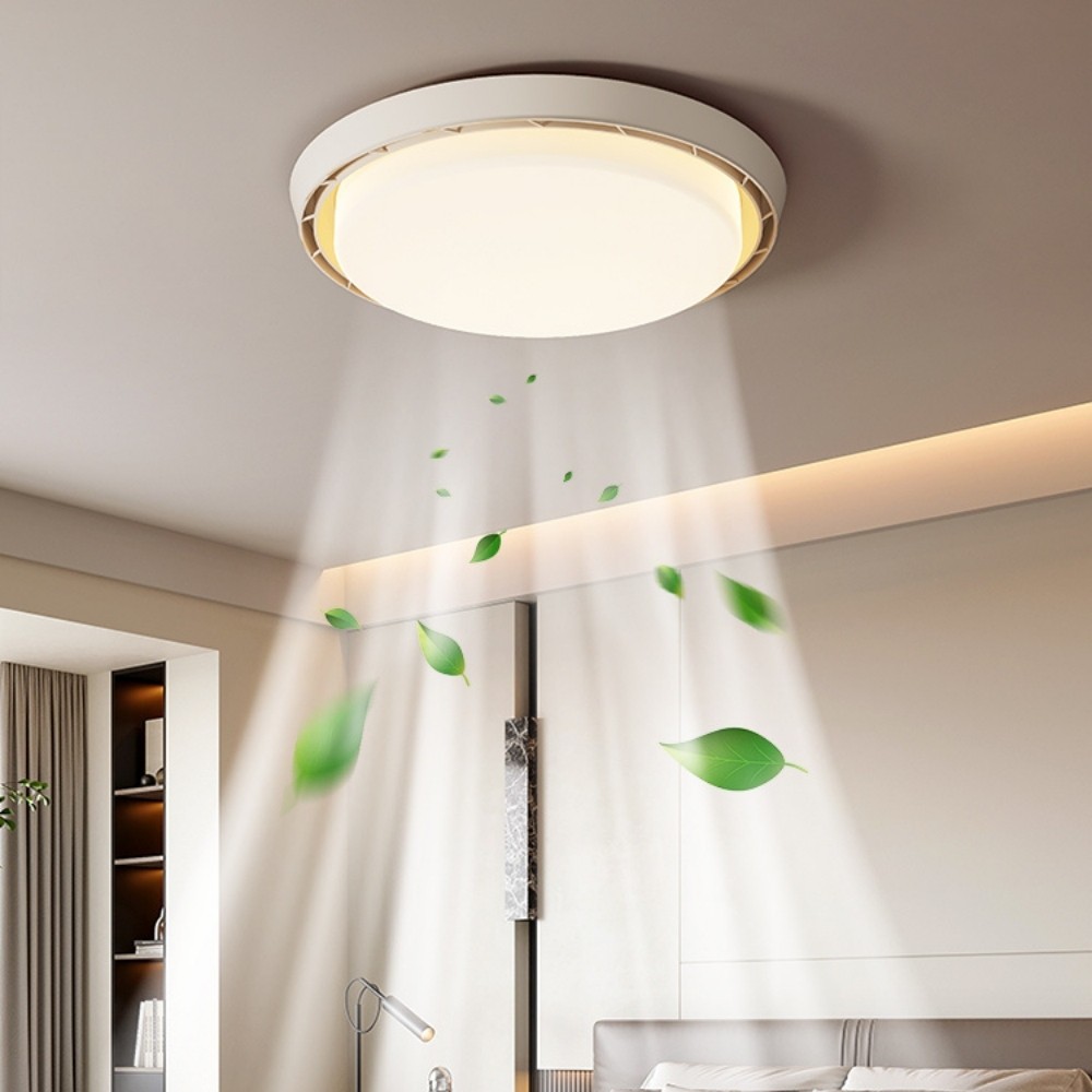 Nordic Quiet Bladeless Led Ceiling Fan Light For Bedroom K1102
