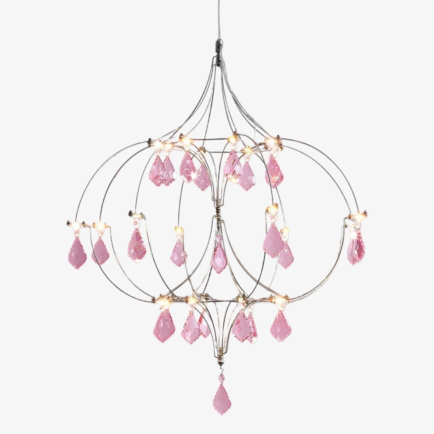 Crynora French Crystal Chandelier - Romantic Firefly Design in Luxe Style for Dining Room or Bedroom K2081
