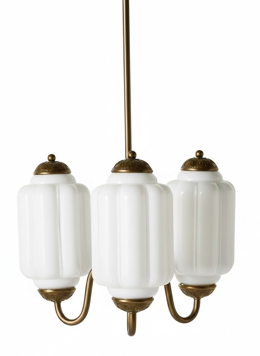 Eloise Classic Glass Pendant Light - Retro Glass and Metal Hanging Lamp for Kitchen Island Cafe K1475