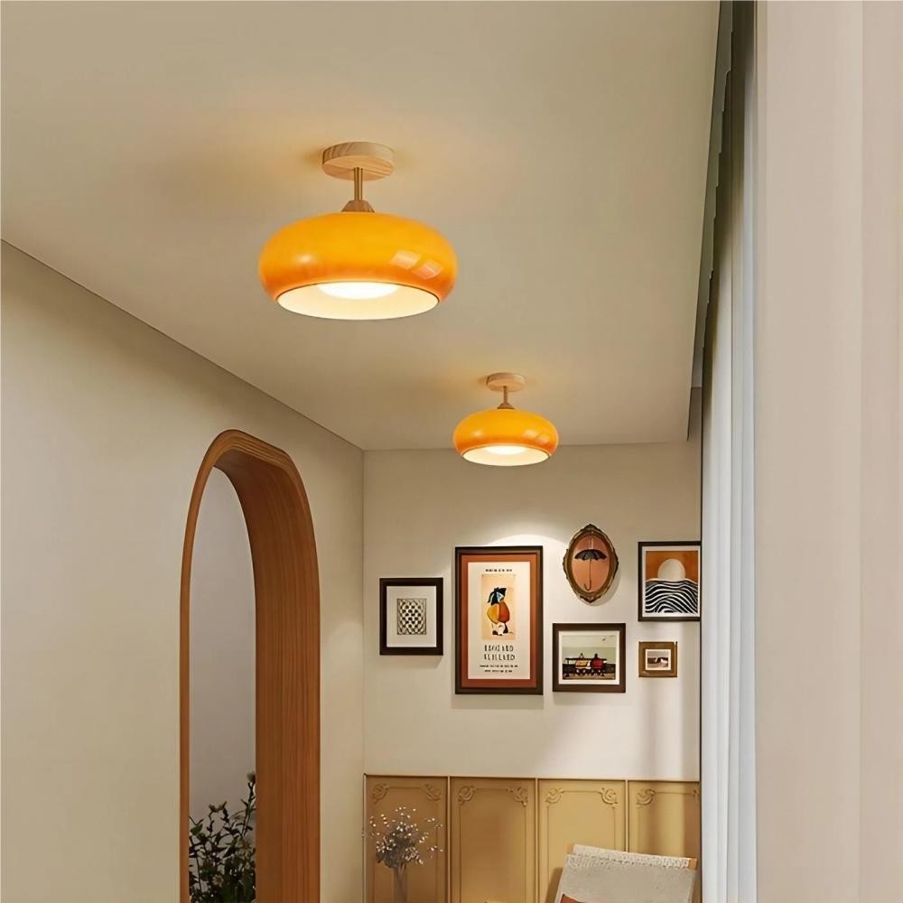 Vintage Bauhaus Style Glass Ceiling Light K56