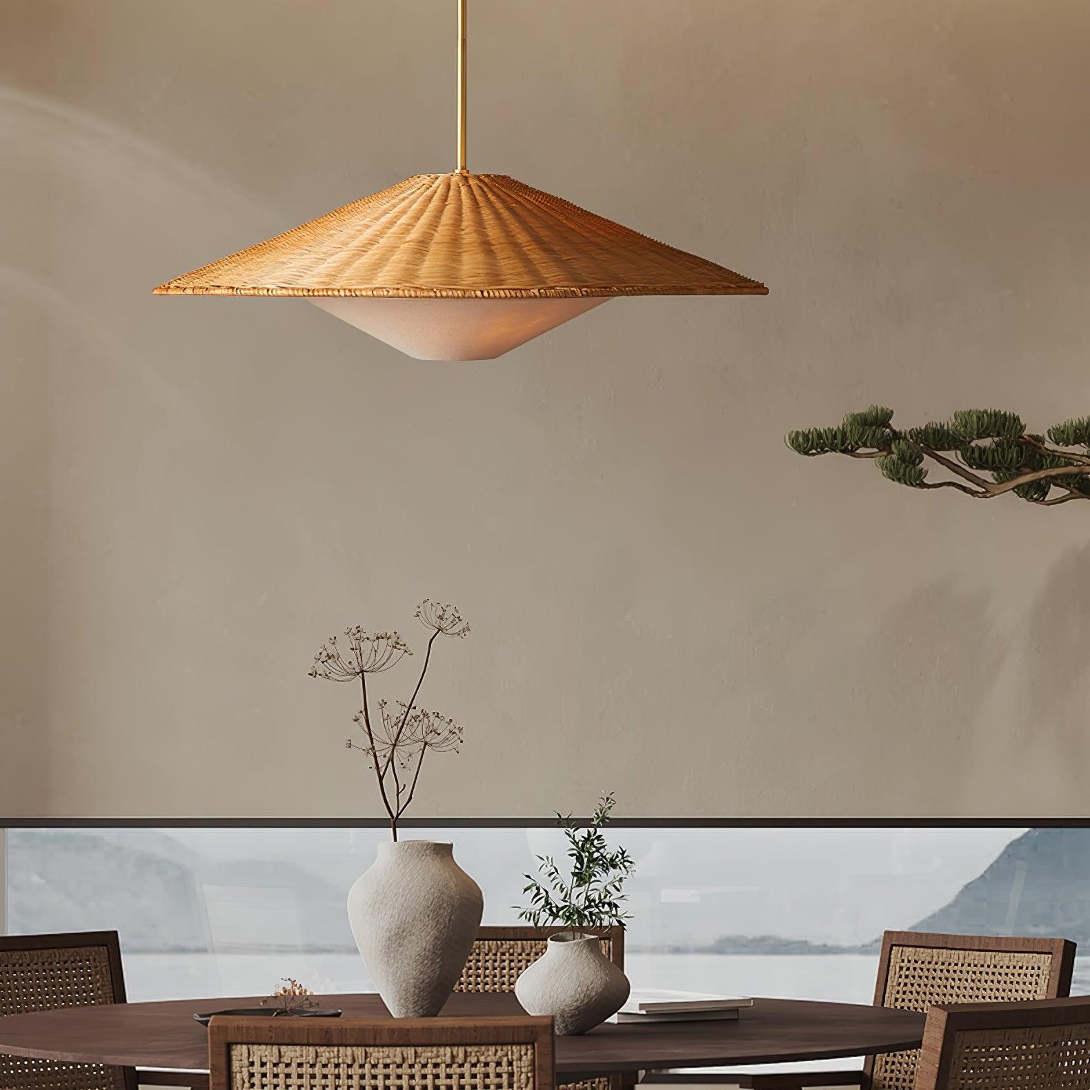Rattan Hat Pendant Light Suitable For Living Room K612
