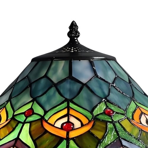TF Oldbury Desk Lamp - Handcrafted Stained Glass Lamp for Bedroom Reading K1951