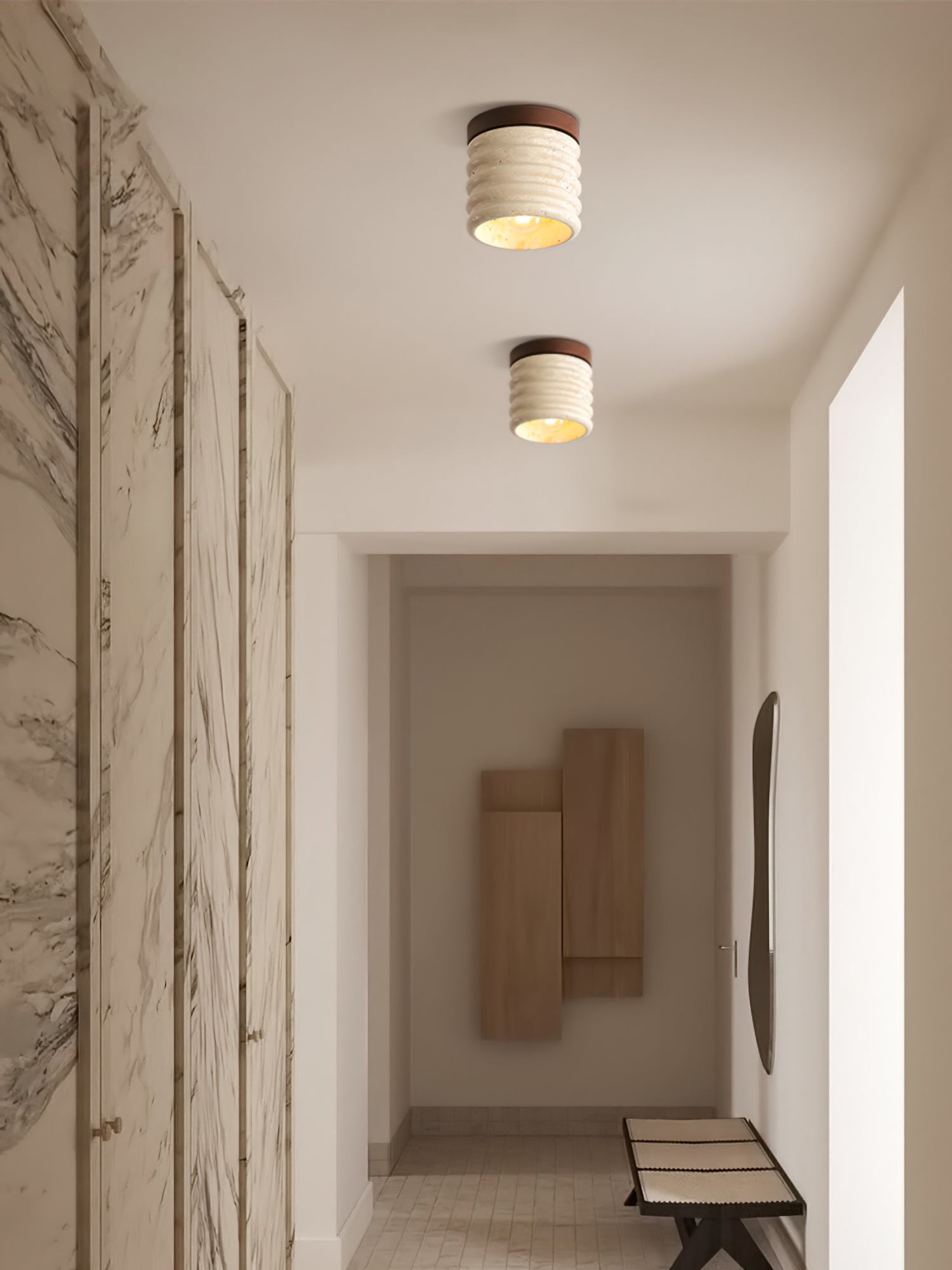 Vaarnii Travertine Ceiling Lamp K1092
