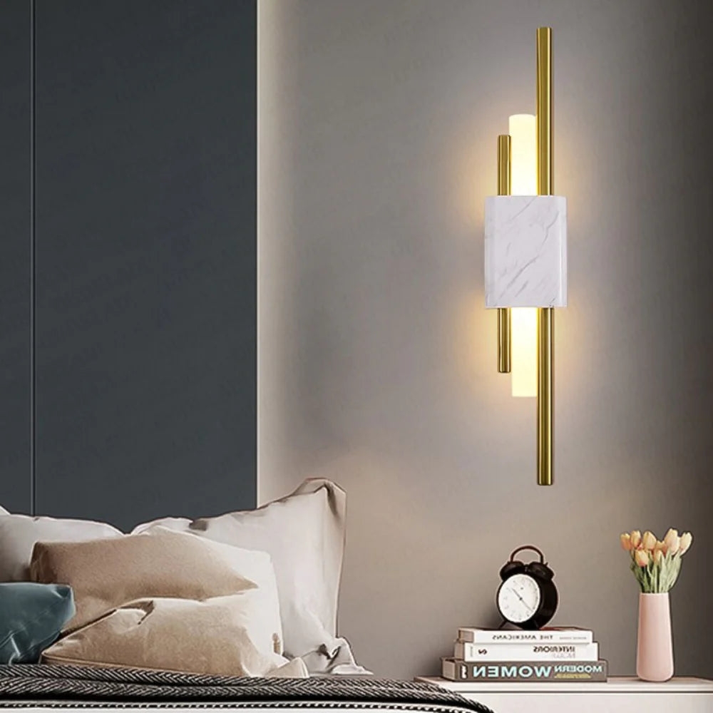 Refined Radiance Marble Accents Wall Light D787