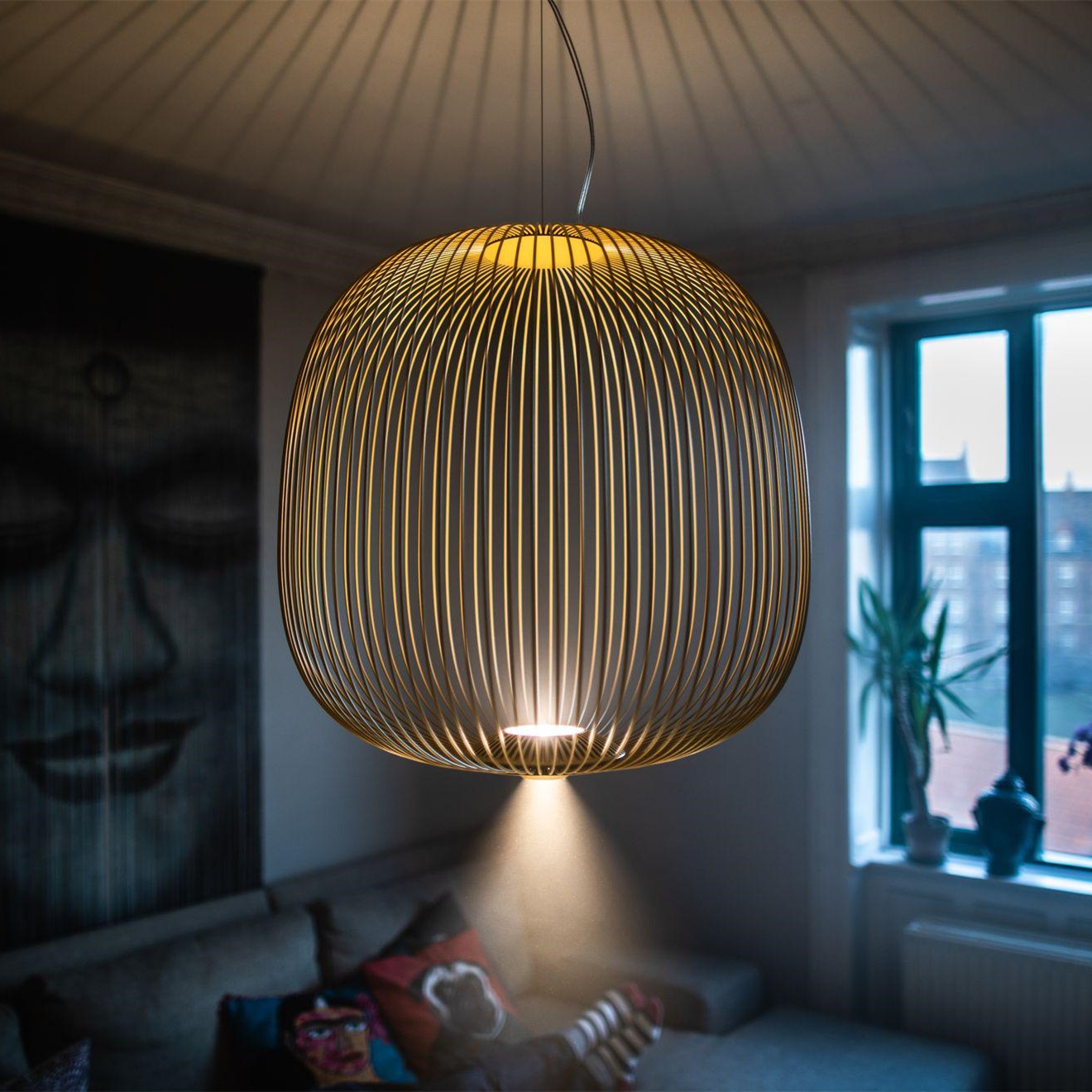 Modern Spokes Pendant Lamp - Artistic Birdcage Pendant Light for Dining Room