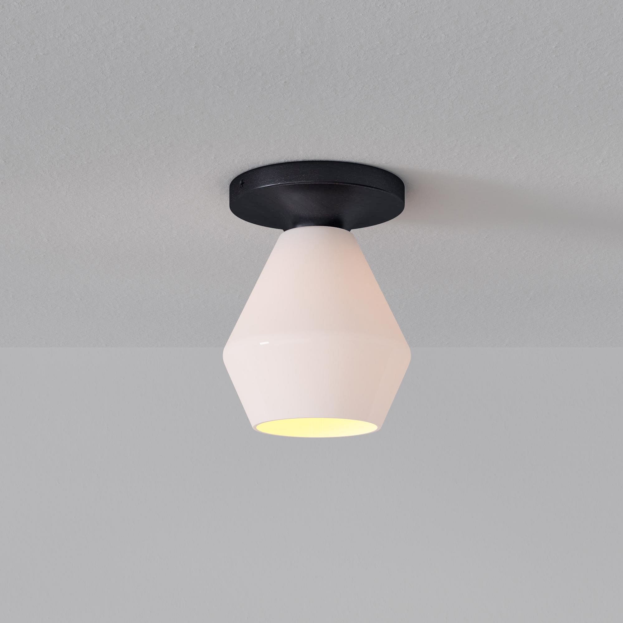 Merin Sleek Glass Ceiling Lamp - Geometric Flushmount Lamp for Dining Room K1223