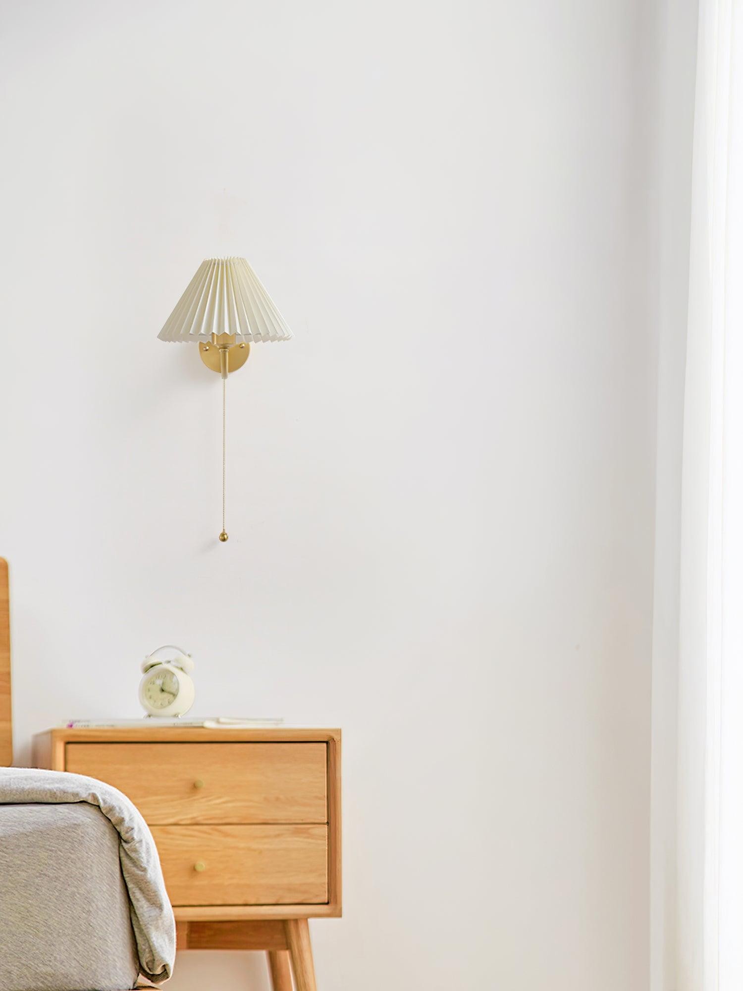 Modern Minimalist Luxury Fabric Brass Wall Lamp For Living Room K601