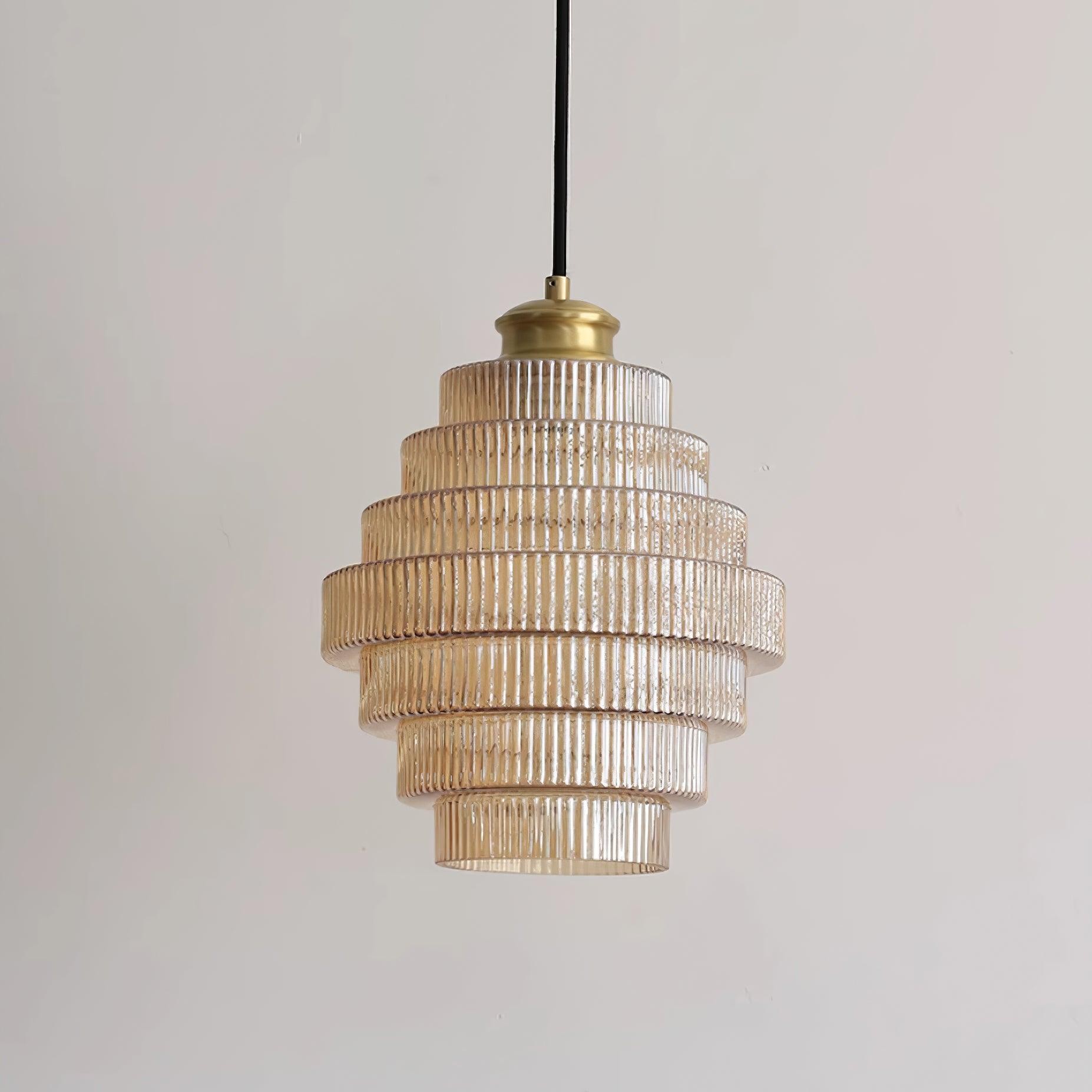 Bottis Minimalist Glass Pendant Lamp - Stylish Layered Hanging Light for Dining Table K469