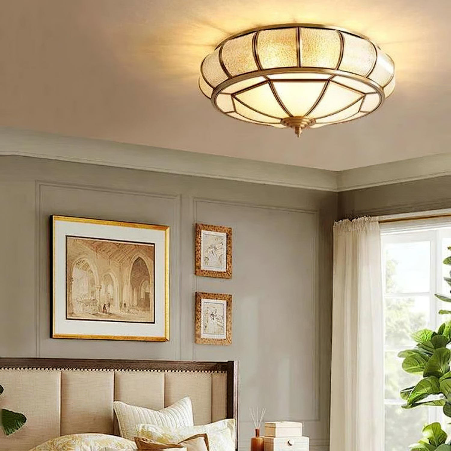 Round Textured Glass Ceiling Light K650