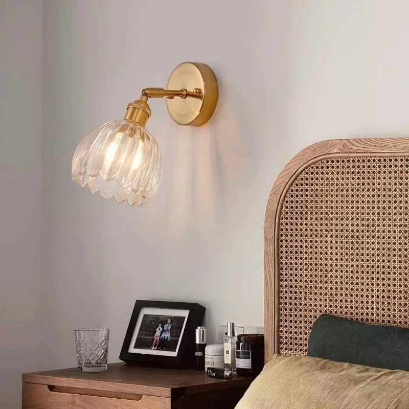Antique Brass Tulip Glass Wall Light K122