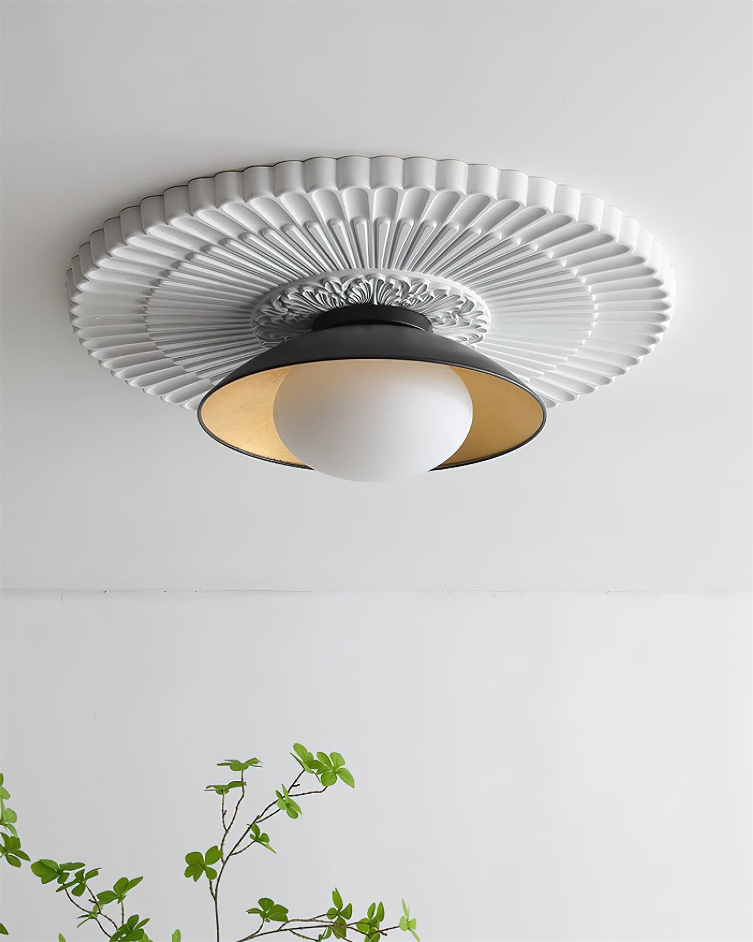 French Retro Flying Saucer Bowl Ceiling Light K502