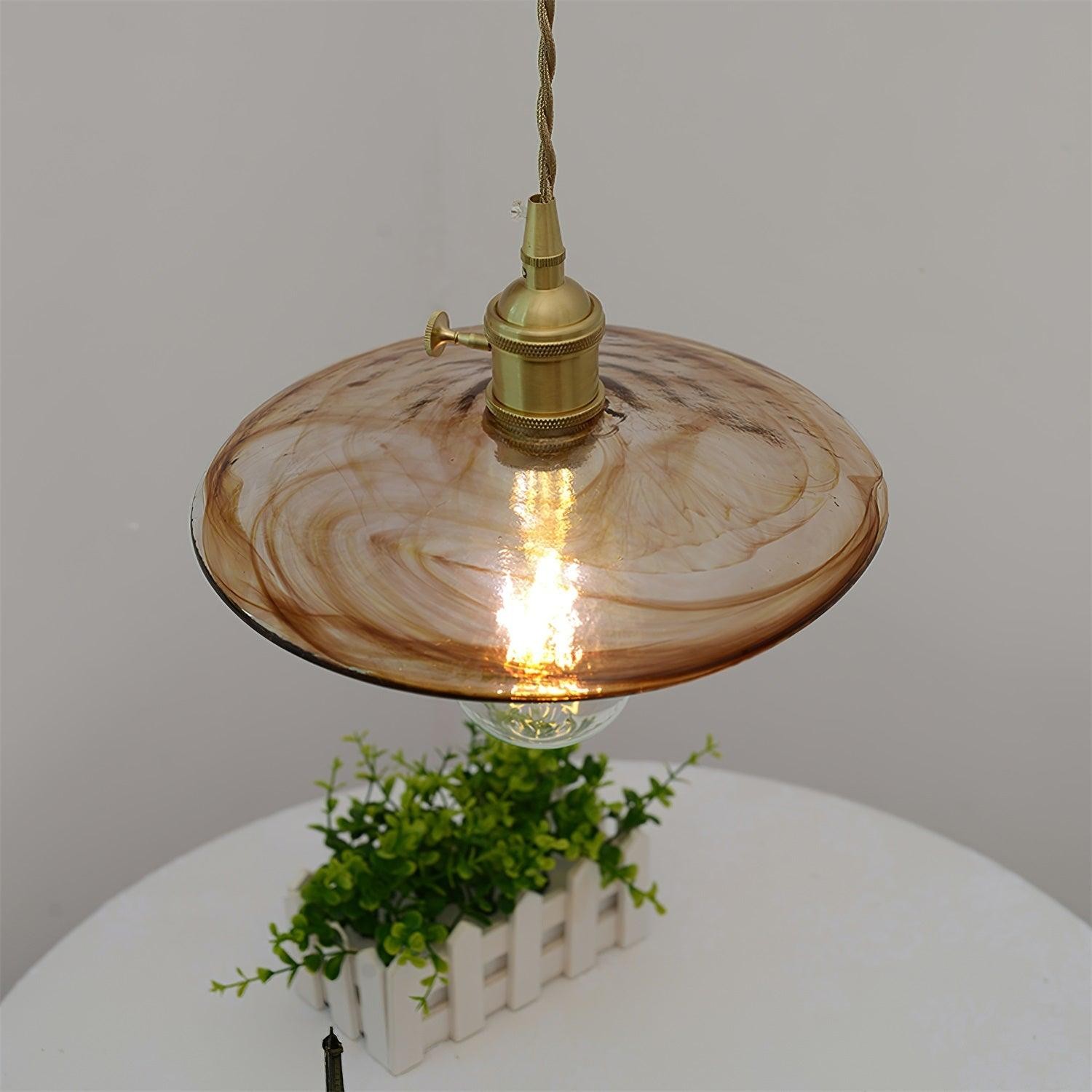 Brass Vintage Clear Glass Pendant Light K586
