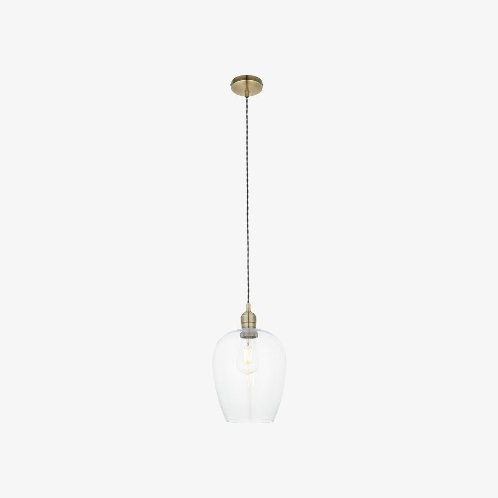 Clarione Height-Adjustable Glass Pendant Light - Classic Art Deco Light K2004