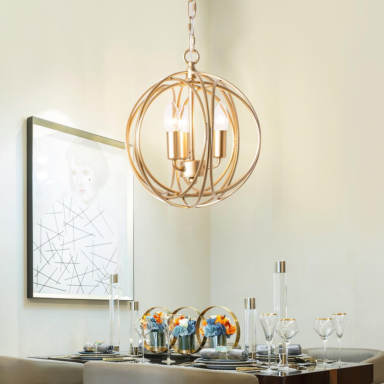 Hollow Metal Line Retro Pendant Light K554