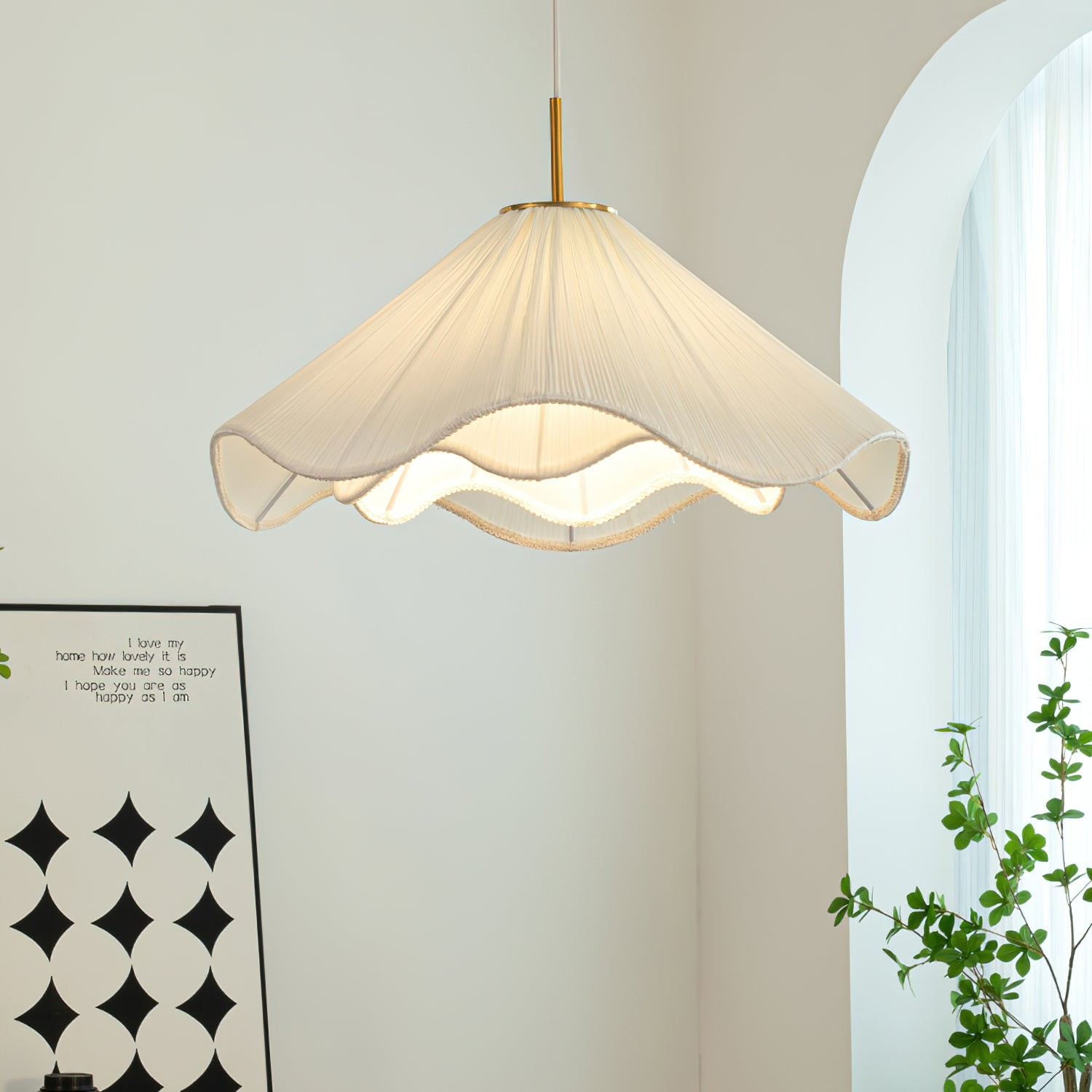 Nordic Cream Style Floral Pendant Lamp K363