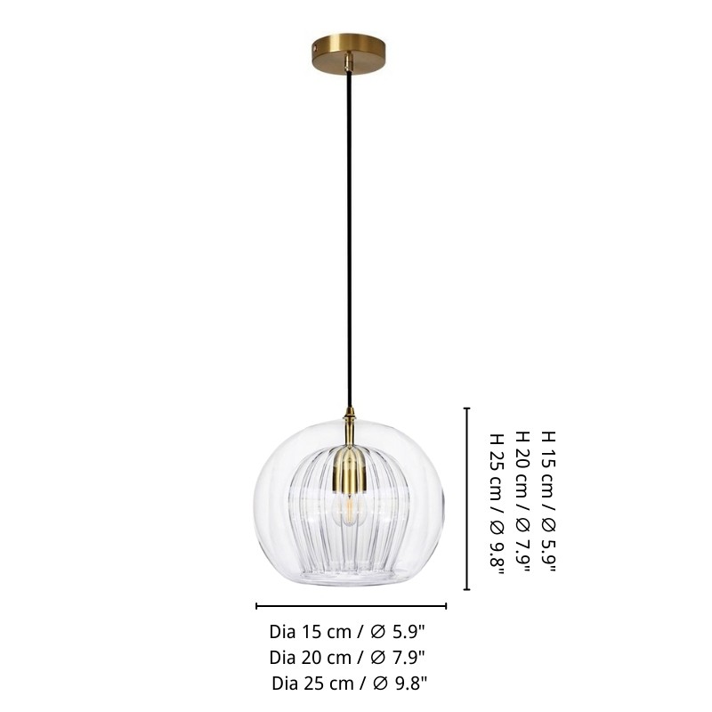 Modern Pleated Glass Pendant Light K862