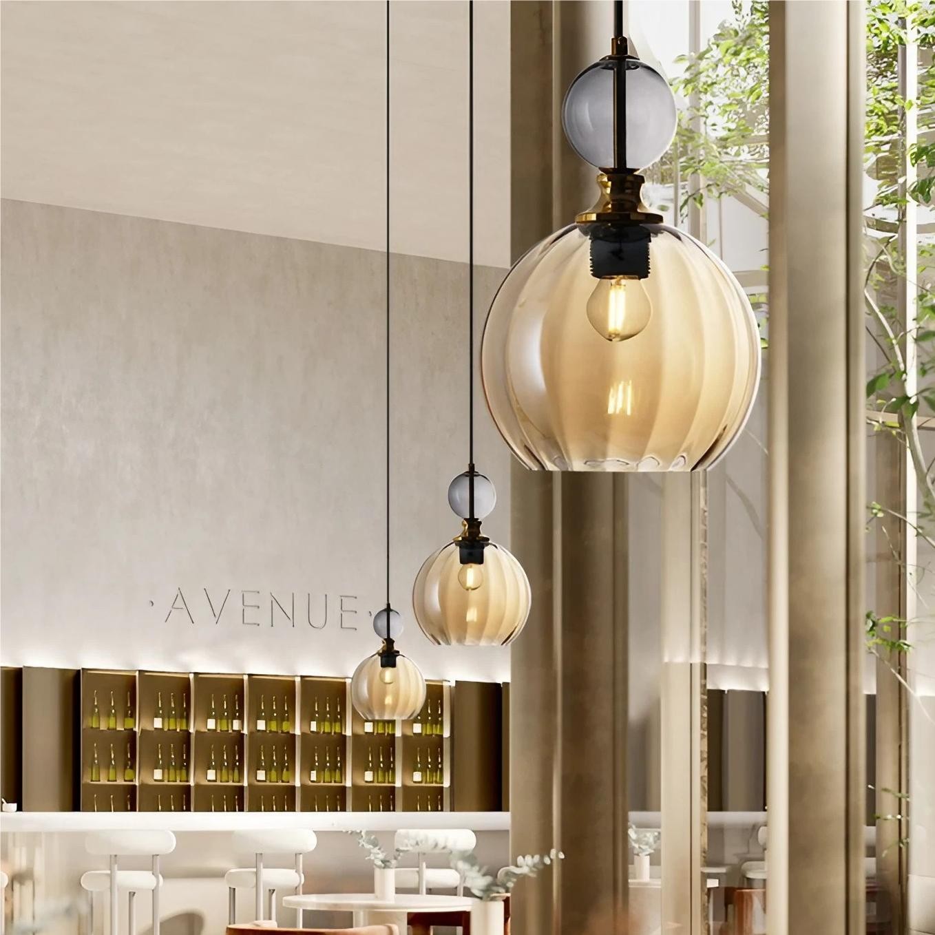Modern Stained Glass Globe Pendant Light K74
