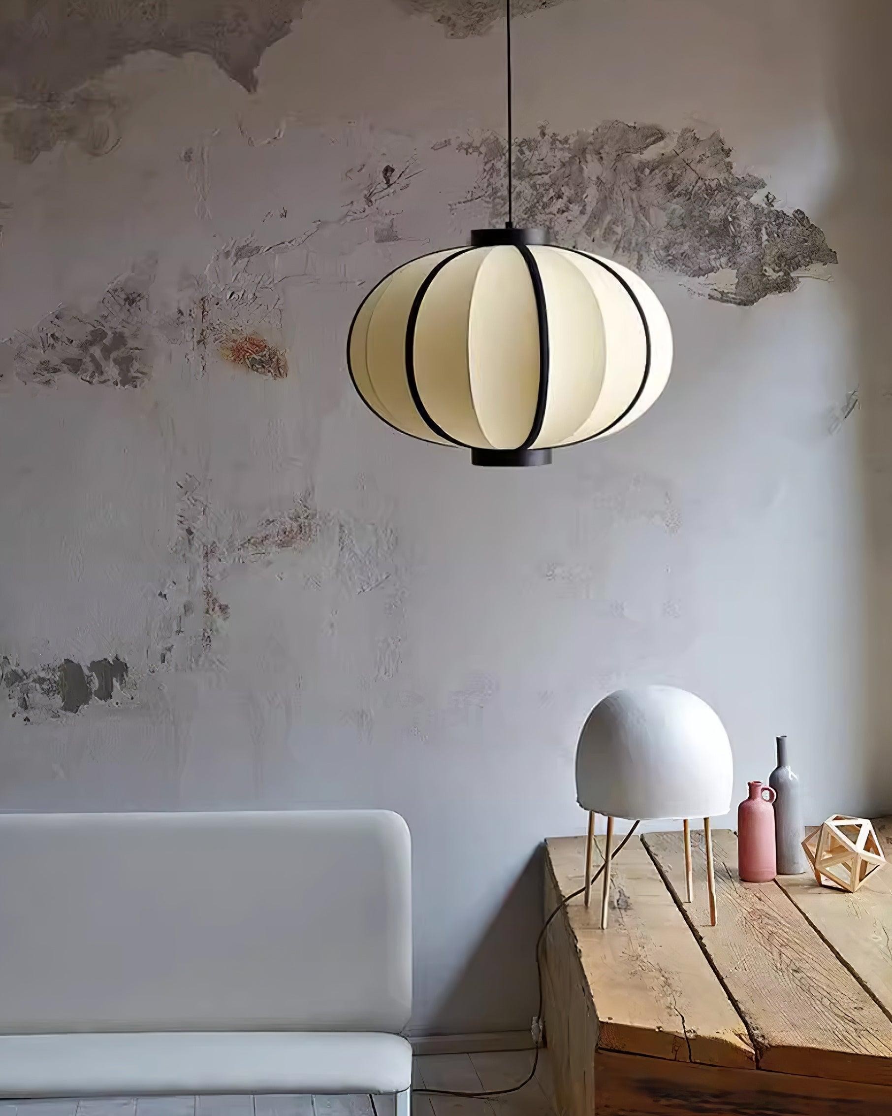 Minimalist Black and White Lantern Pendant Lamp K593