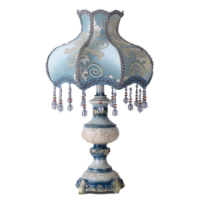 Carved Vase Base Floral Lampshade Table Lamp K711