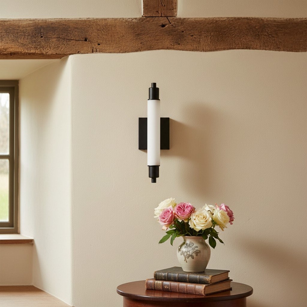Ornato Luxe Modern Vanity Sconce - Art Deco Wall Light with Cylinder Shade K1520