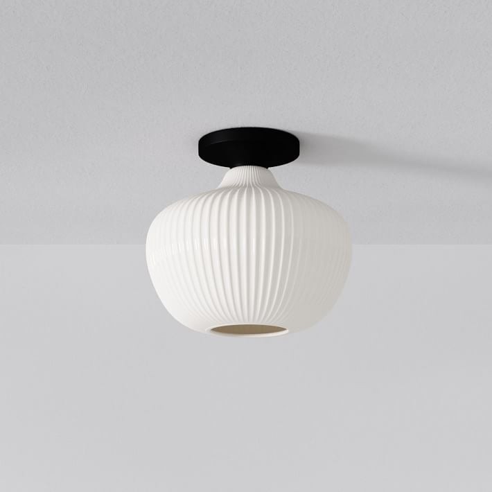 Rivrona Glass Flush Mount Ceiling Light - Modern Champagne Globe Design K1341