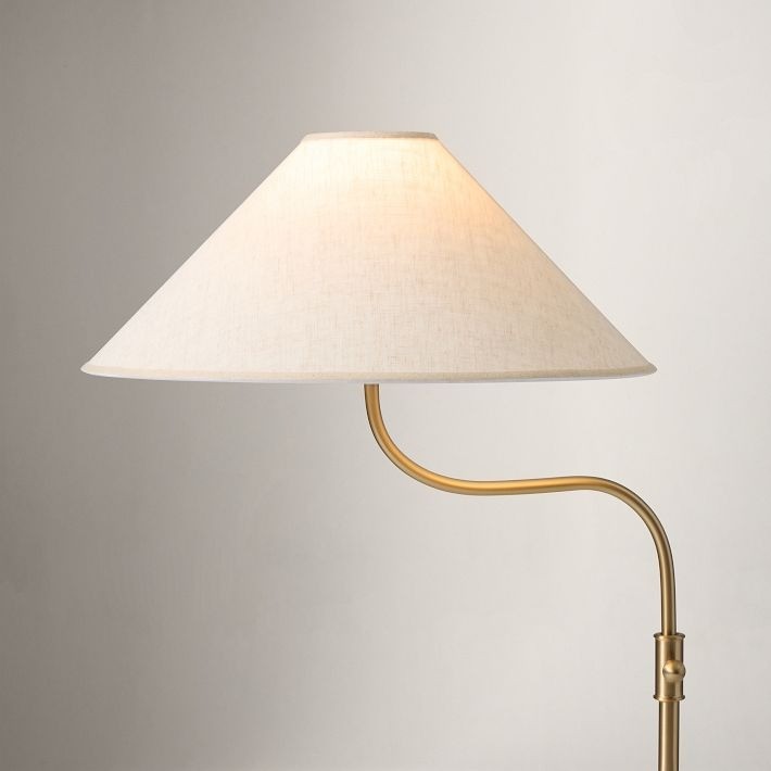 Fibura Elegant Floor Lamp Linen Shade Champagne Bronze – Add Warmth K1330