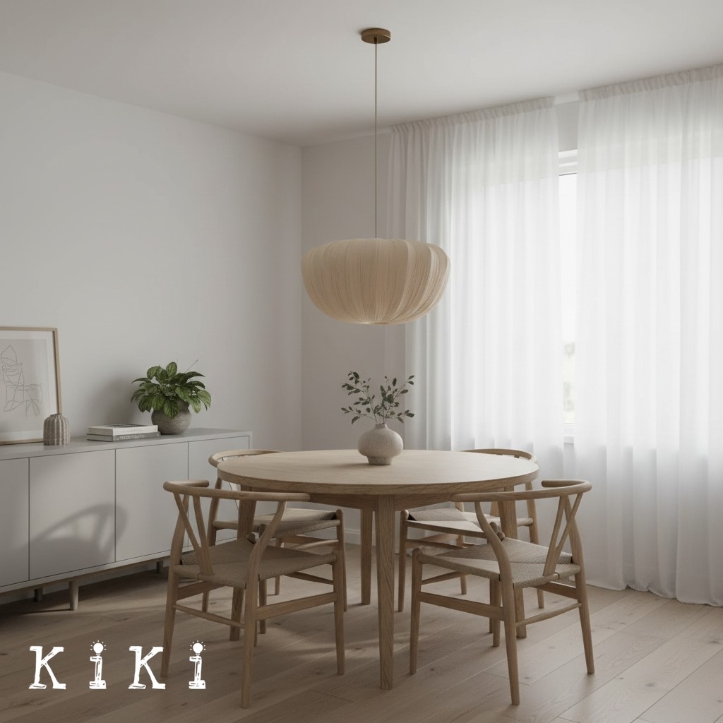Linbron Linen Pendant Light - Soft Textile Finish Pendant Lamp for Home K2054
