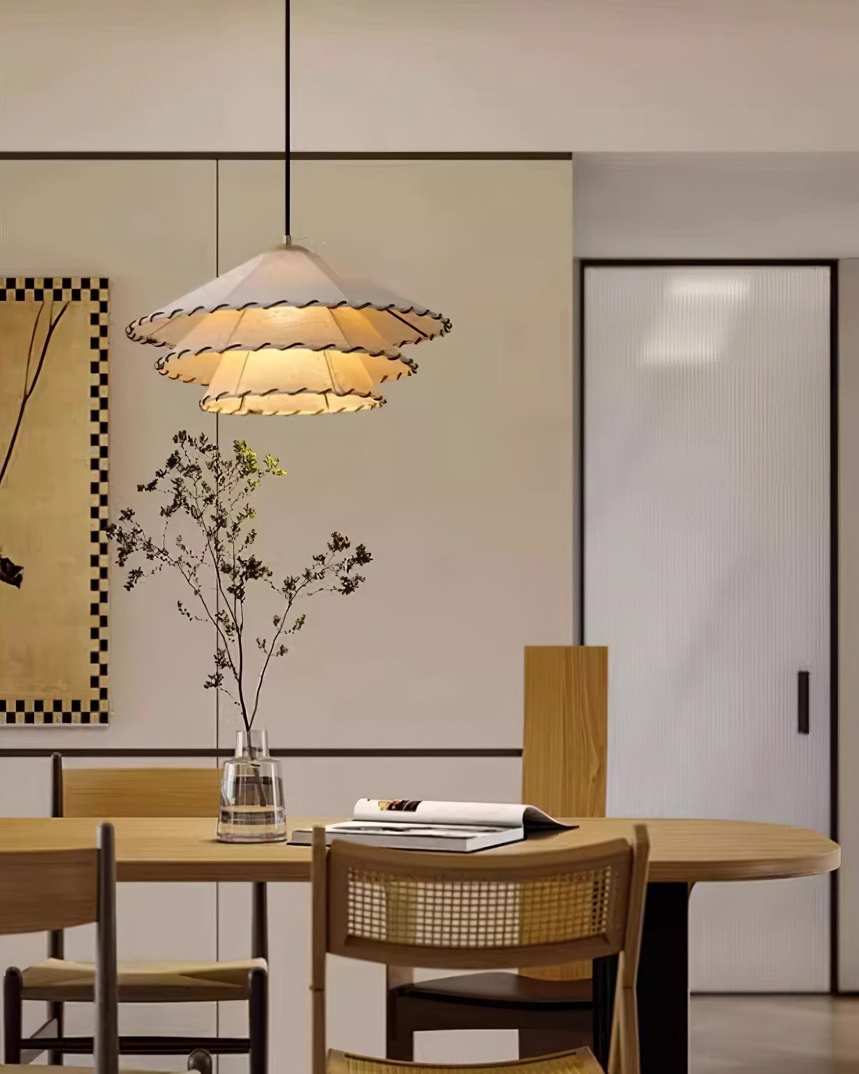 Vinatge Lotus Leaf Fabric Pendant Light K572