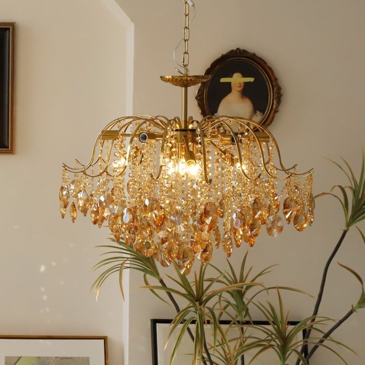 Vintage Sumptuous Teardrop Crystal Chandelier K1279
