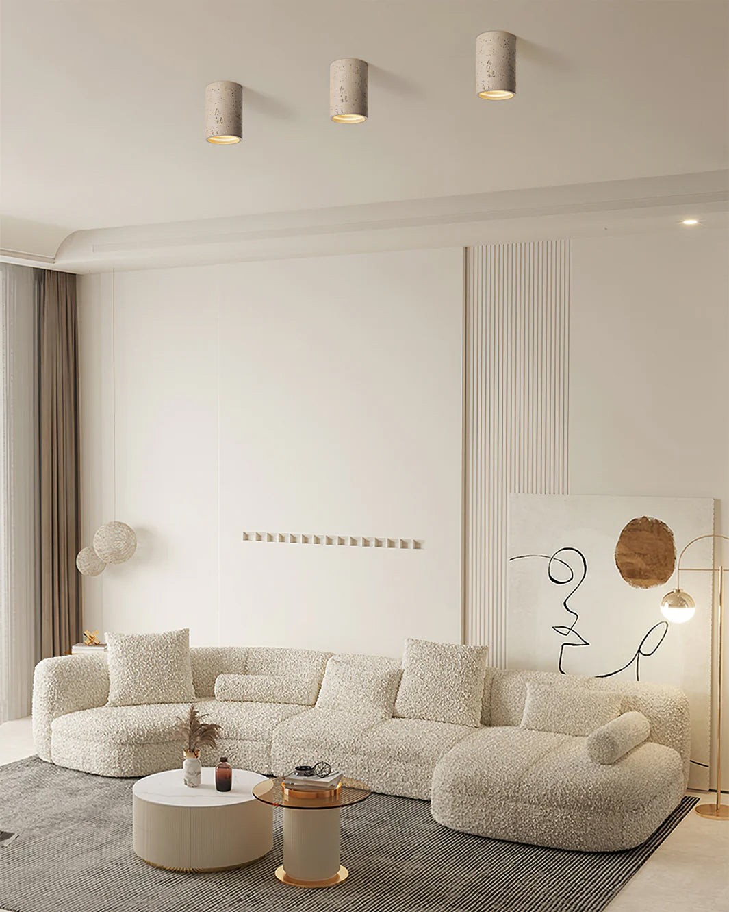 Modern Wabi-Sabi Cylindrical Ceiling Lamp K297