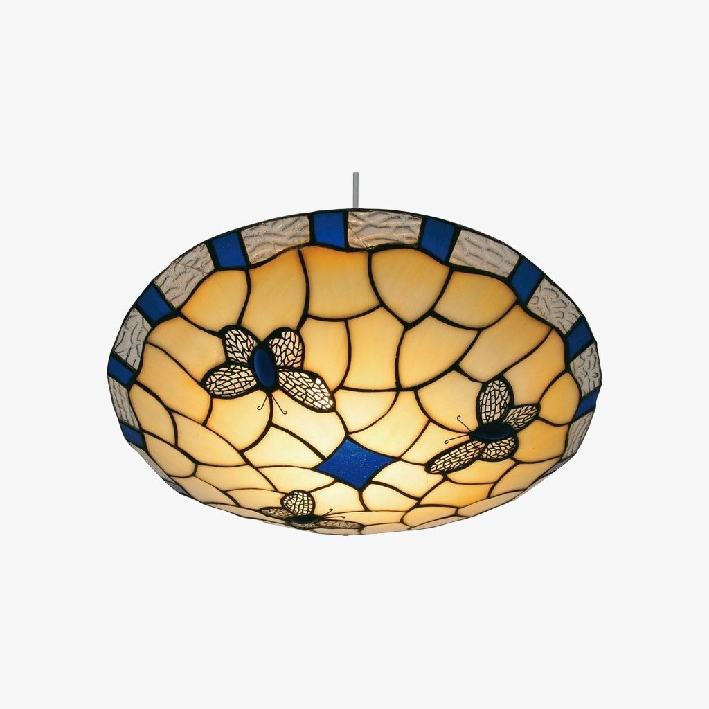 TF Butterfly Pendant Lamp - Decorative Stained Glass Pendant Light K1798