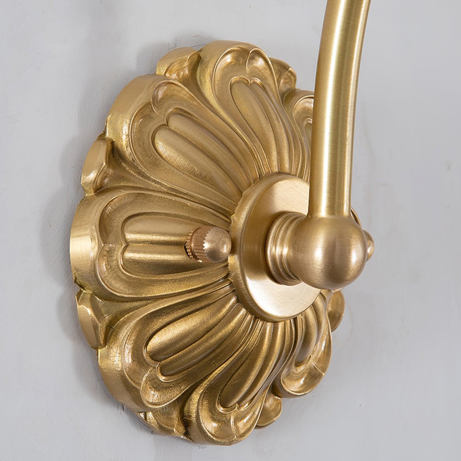 Nordic Modern Retro Elegant Flower Brass Glass Wall Lamp K276