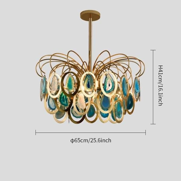 Luxury Pendant Slice Agate Chandelier