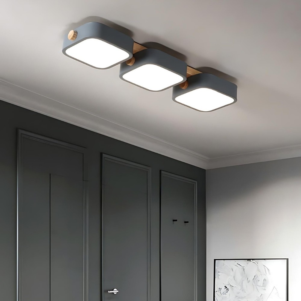 Nordic Multi Square Wood Led Celing Light K941