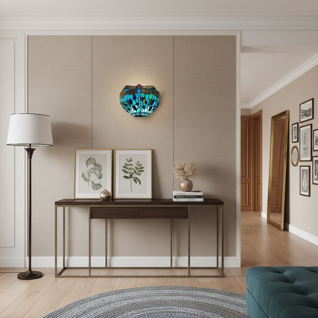 TF Dragonfly Pattern Wall light - Classic Hand-Cut Stained-Glass for Hallways K1890