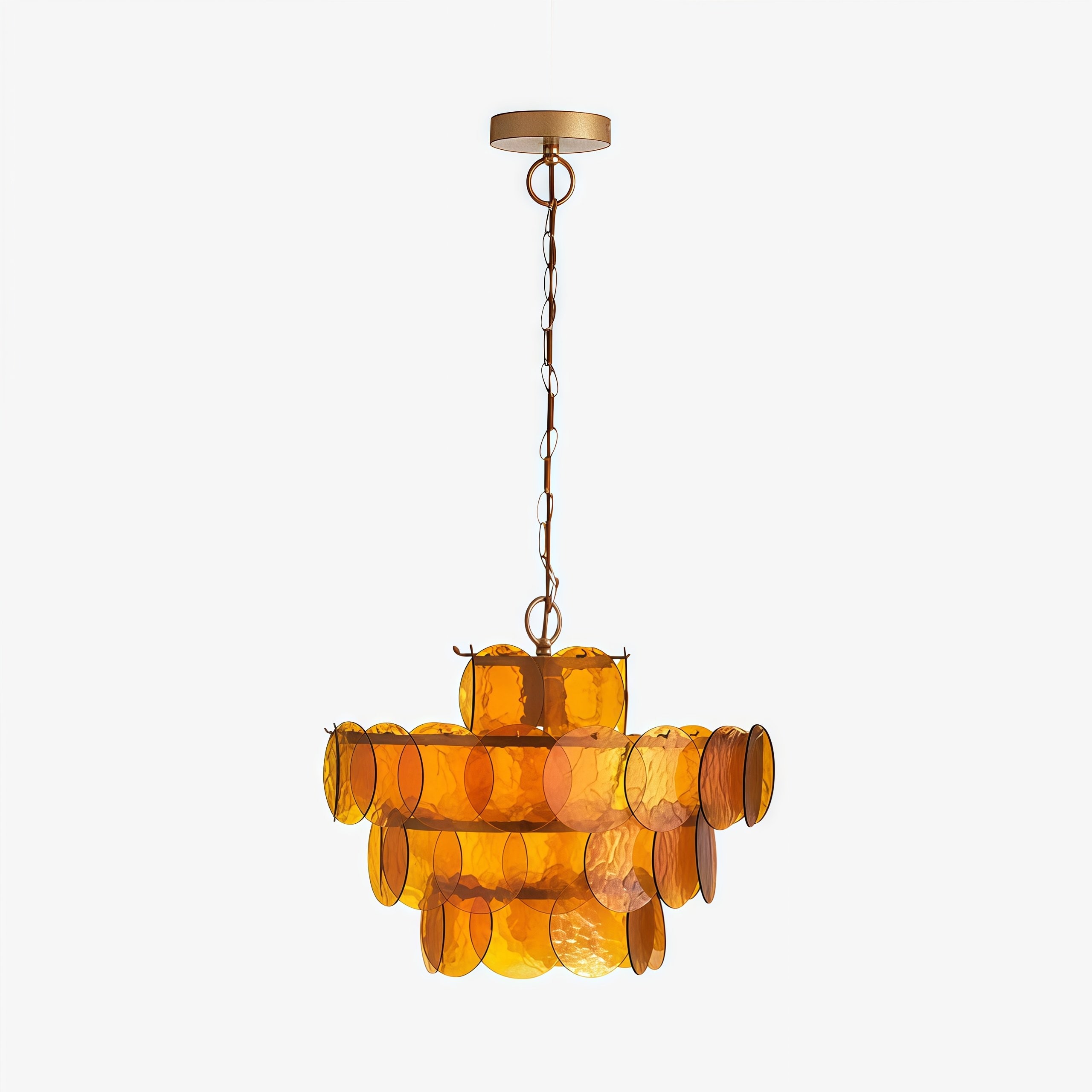 Morien Colorful Disc Pendant Light - Artistic Glass and Metal Pendant Lighting for Dining or Bedroom K2072