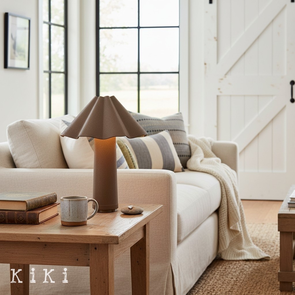 Weavara Sculptural Fabric Table Lamp for Living Room and Office K1615
