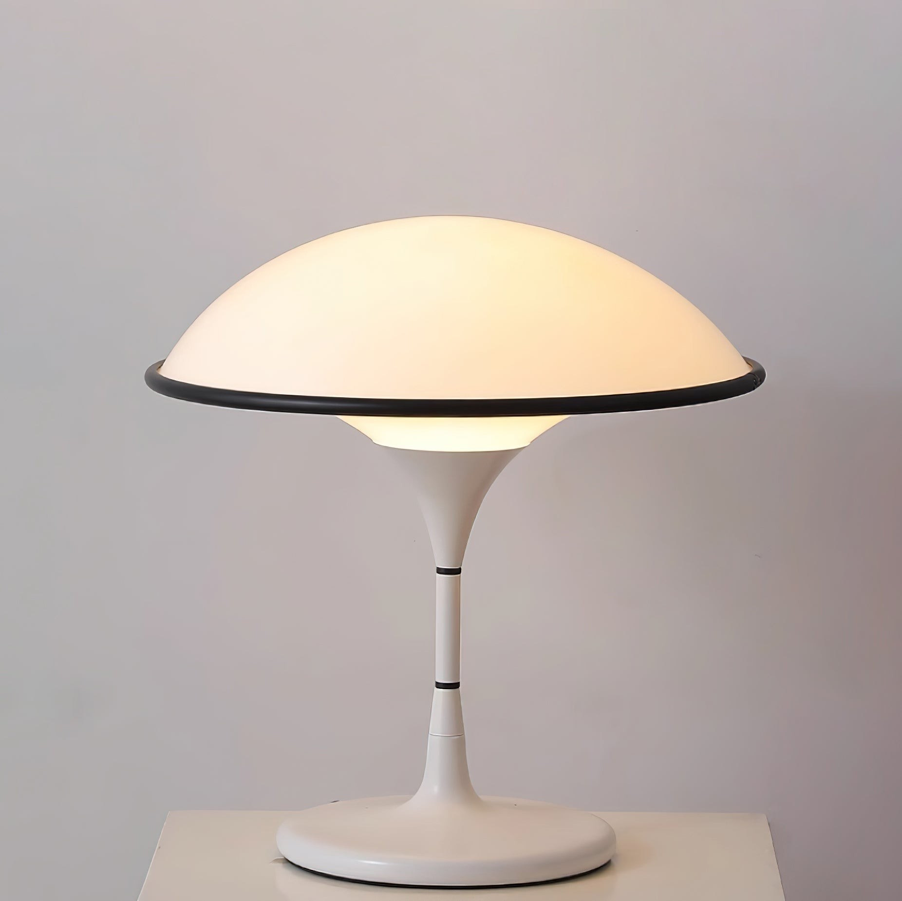 Danish Retro White Flying Saucer Table Lamp K394