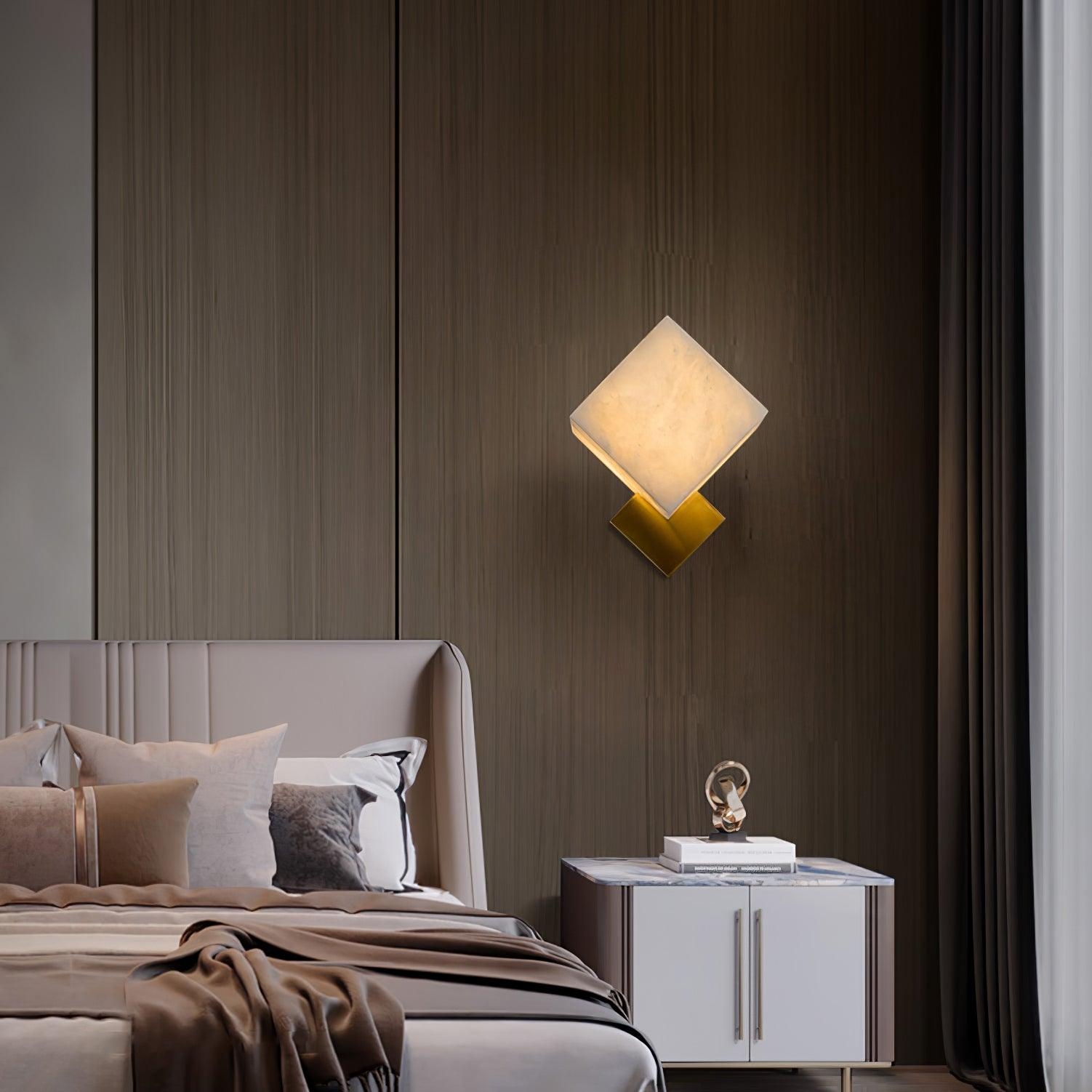 Block Alabaster Wall Sconce D387