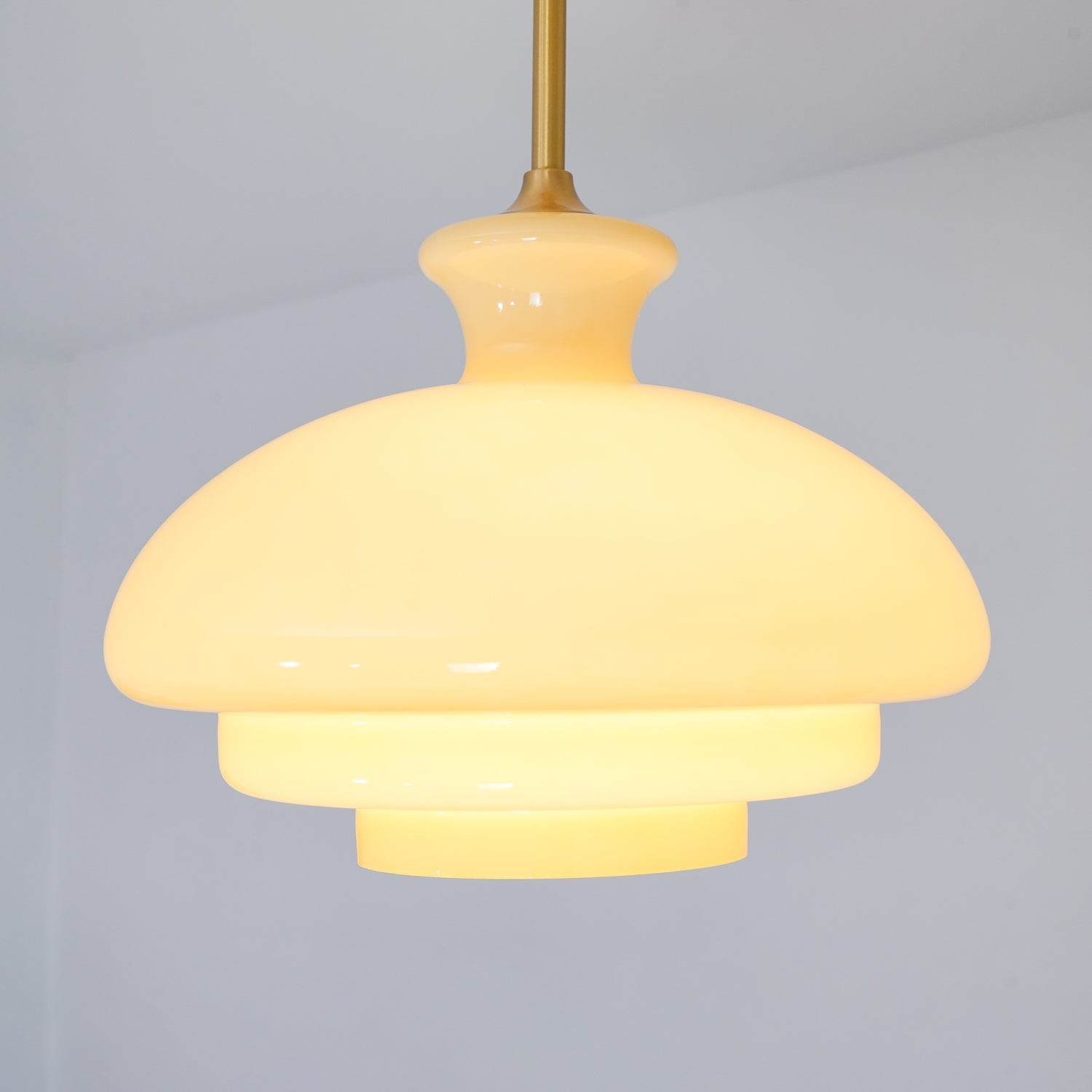 Round Yellow Stylish Simple Glass Pendant Lamp K573
