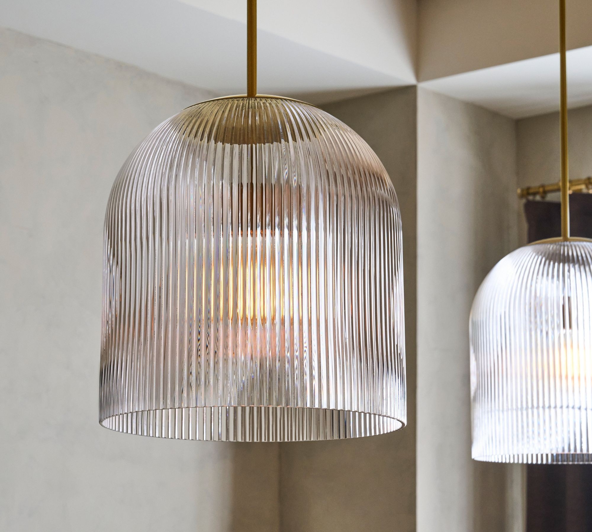 Bravira Textured Glass Pendant Light - Minimalist Modern Lamp for Kitchen Island K1325