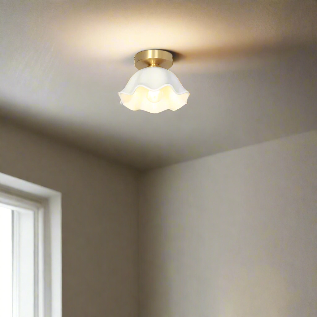 Blossom Glow Mid-Century Ceramic Ceiling Light D952