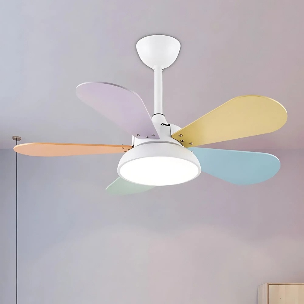 Nordic Colorful 3 Blade Ceiling Fan Light For Kids Room K1118