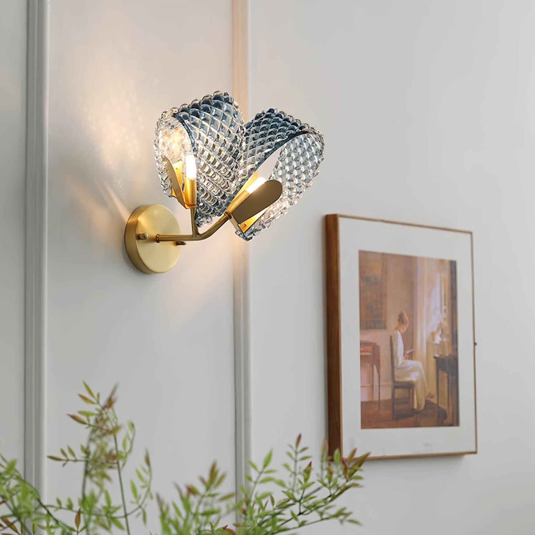 Creative Light Luxury Blue Ribbon Wall Lamp K265