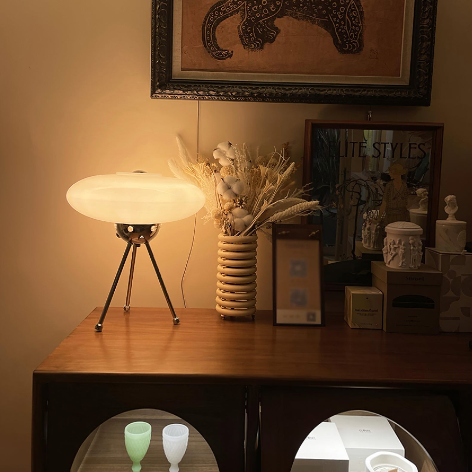 Glass UFO Table Lamp K1028