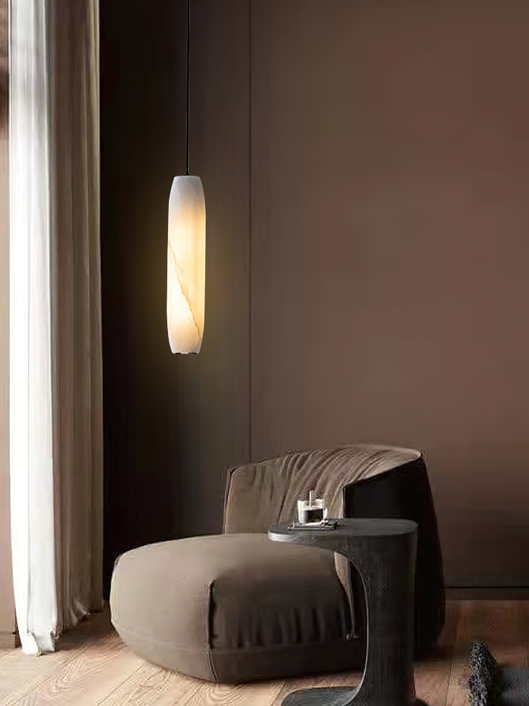Alabaster Flute Pendant Light D436